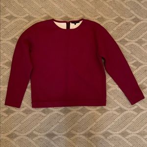 Tibi Women’s Long-Sleeve Crewneck Top - Burgundy